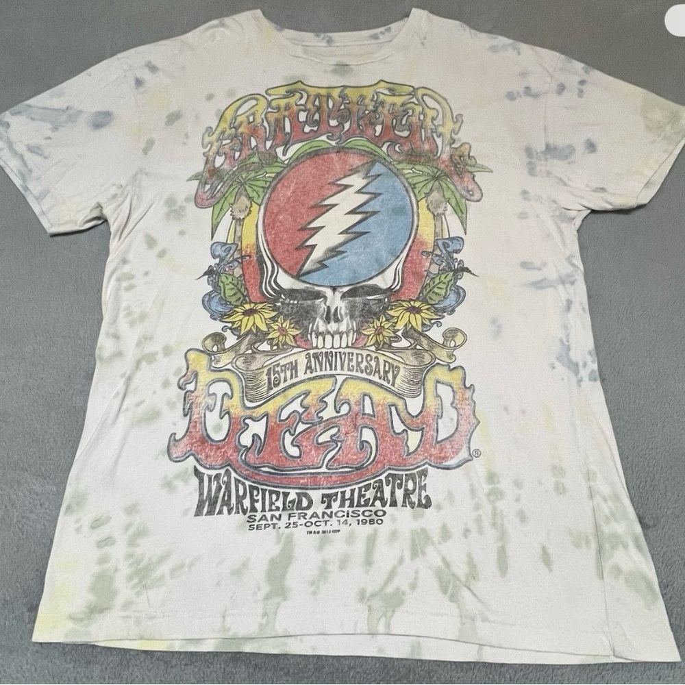 2013 Grateful Dead Tshirt 15th Anniversary Warfield Theater Repro Graphic XL